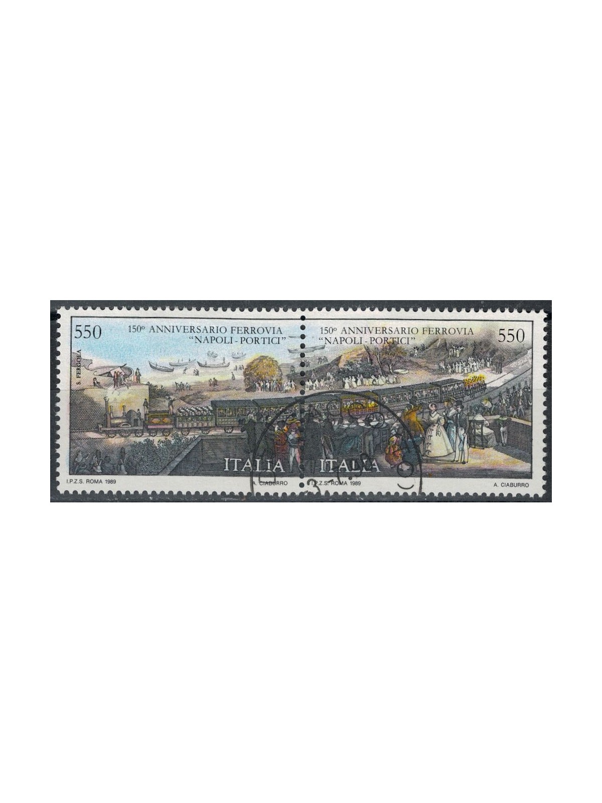 ITALY 1989 Naples-Portici Railway 2v in pair us
