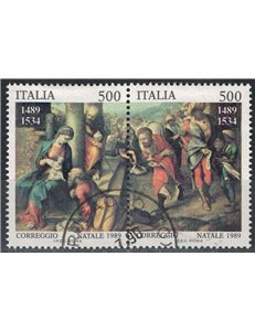 ITALY 1989 Christmas 2v in pair us