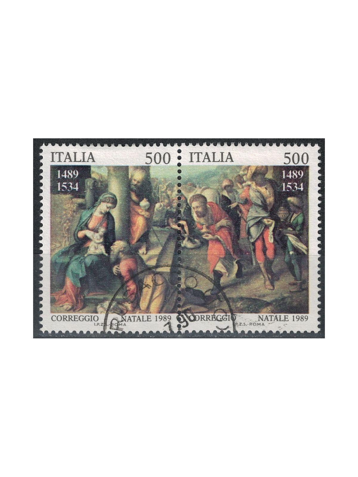 ITALY 1989 Christmas 2v in pair us