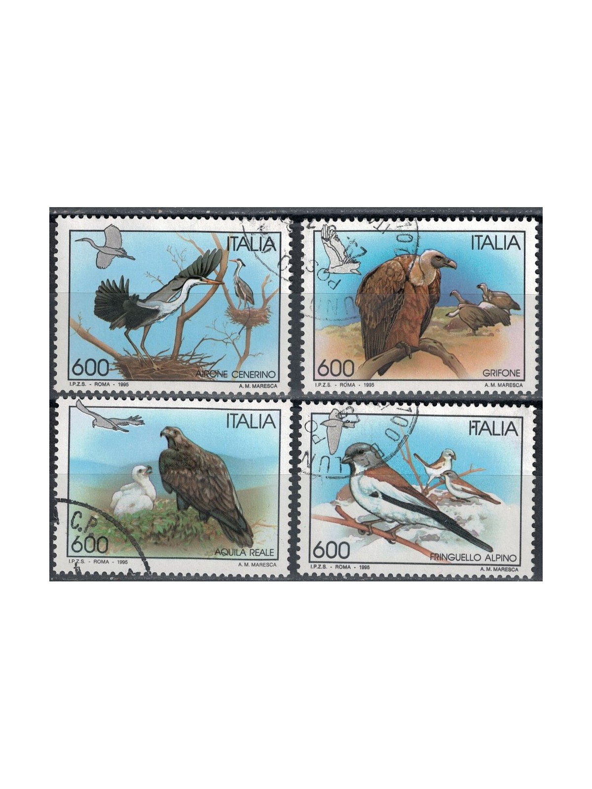 ITALIA 1995 Uccelli 4v us