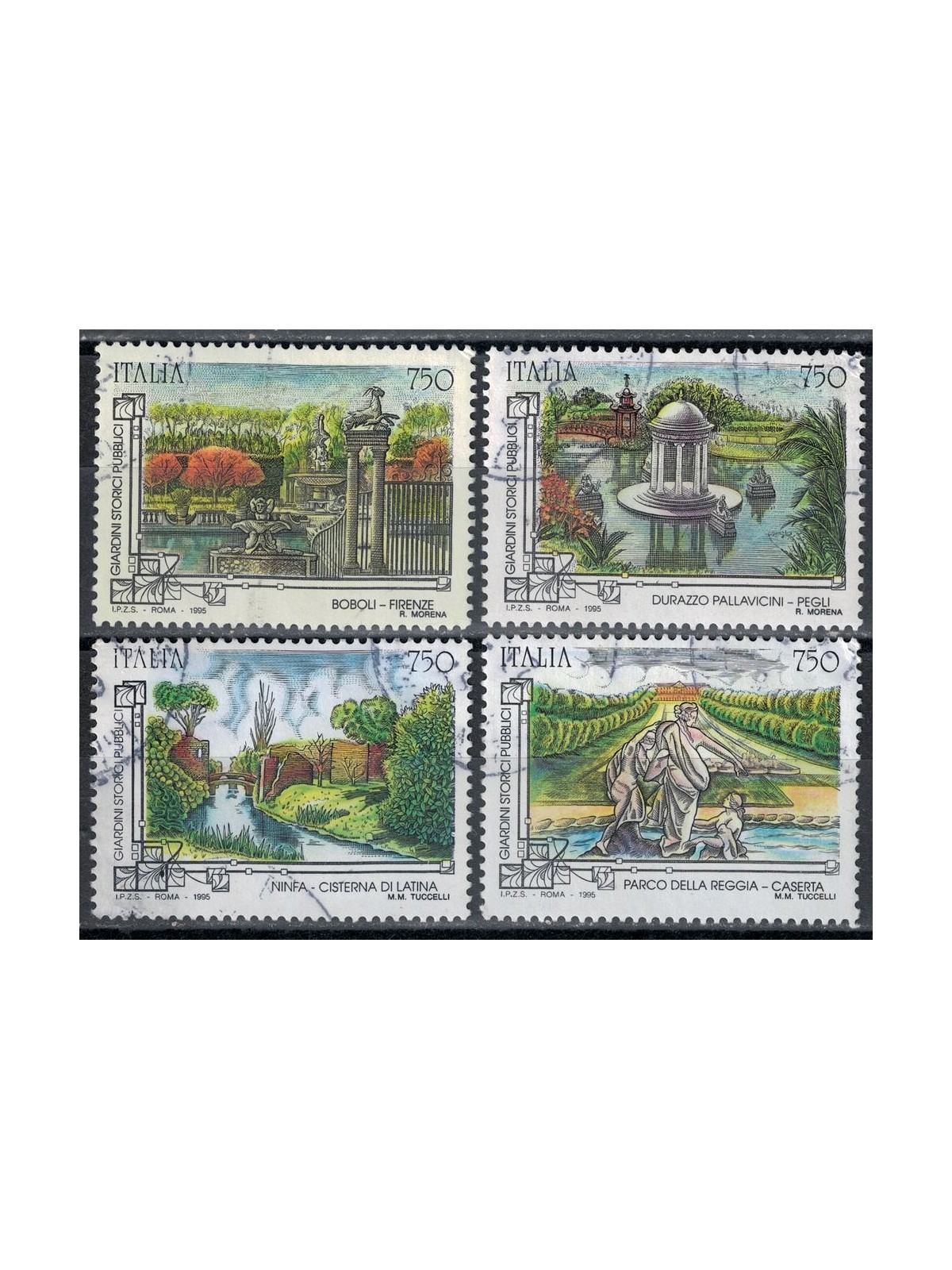 ITALY 1995 Historic Public Gardens 4v us