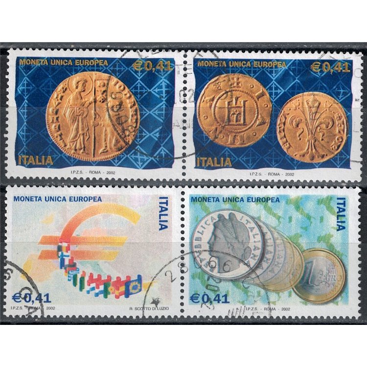 ITALIA 2002 Moneta Unica Europea 4v us