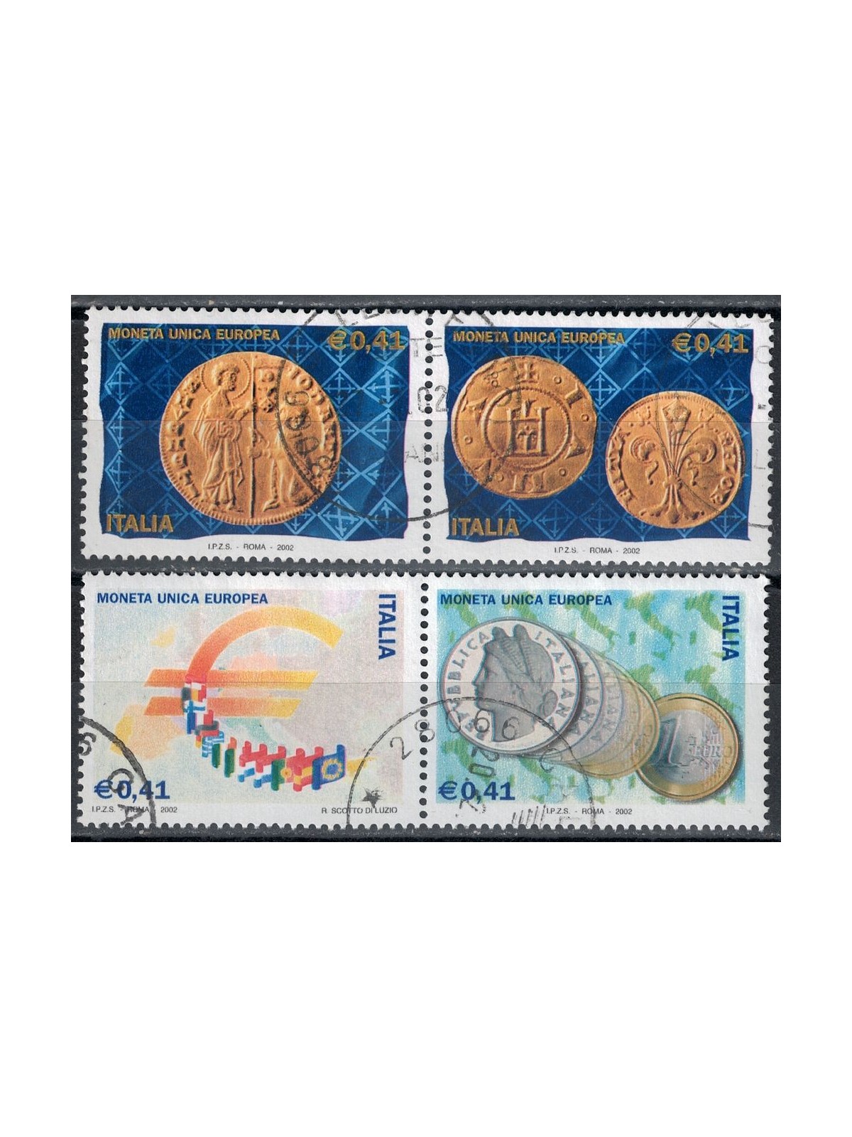 ITALY 2002 Single European Currency 4v us