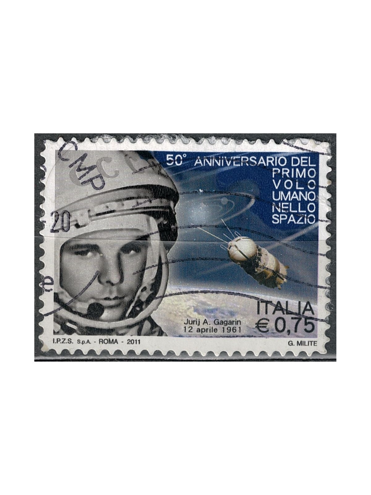 ITALY 2011 First human flight into space