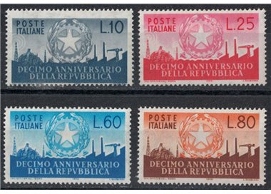 ITALY 1956 Anniversary of the Republic 4v MNH**