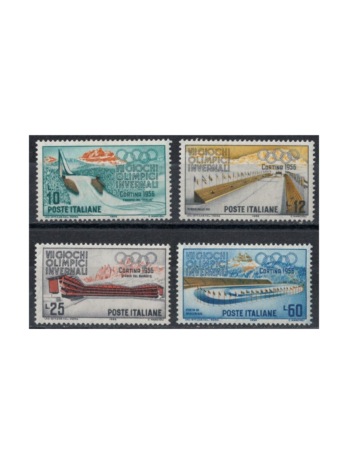 ITALY 1956 Winter Olympic Games 4v MNH**