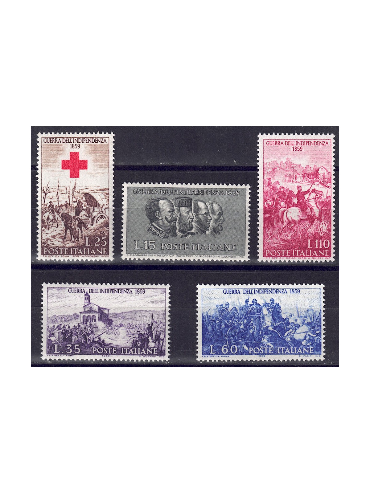 ITALIA 1959 Guerra d'Indipendenza 5v MNH**