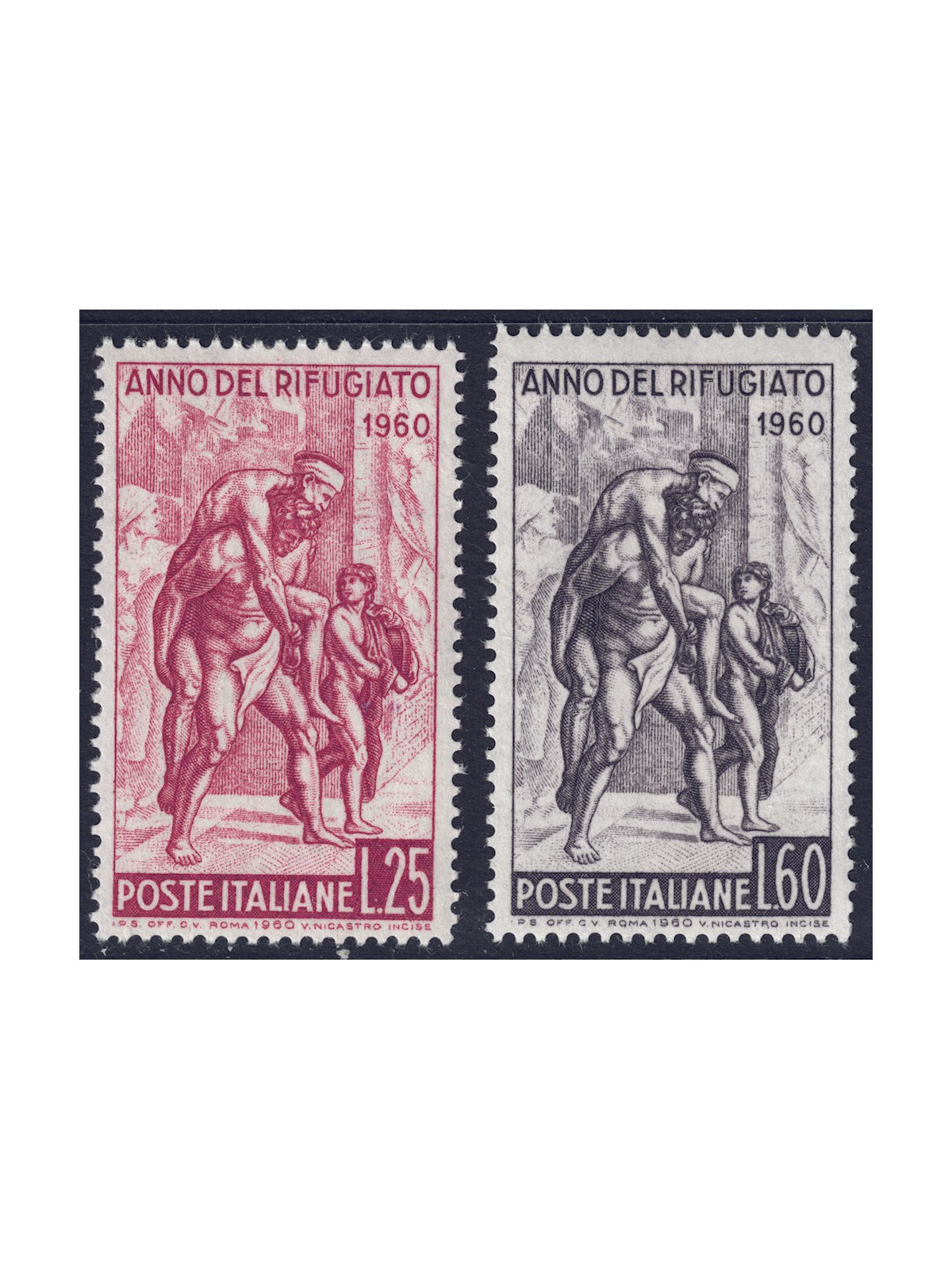 ITALY 1960 World Refugee Year 2v MNH**