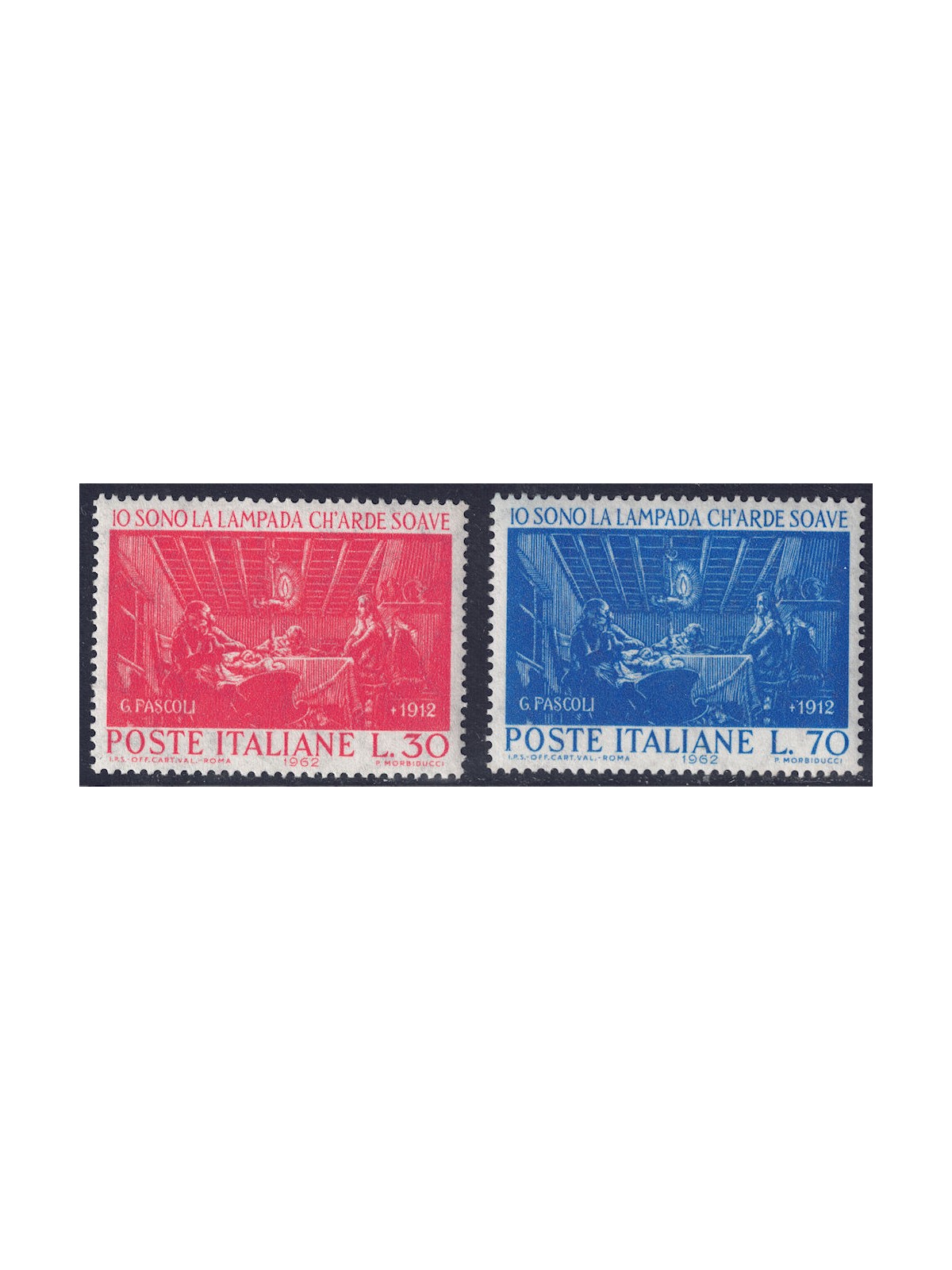ITALIA 1962 Giovanni Pascoli 2v MNH**