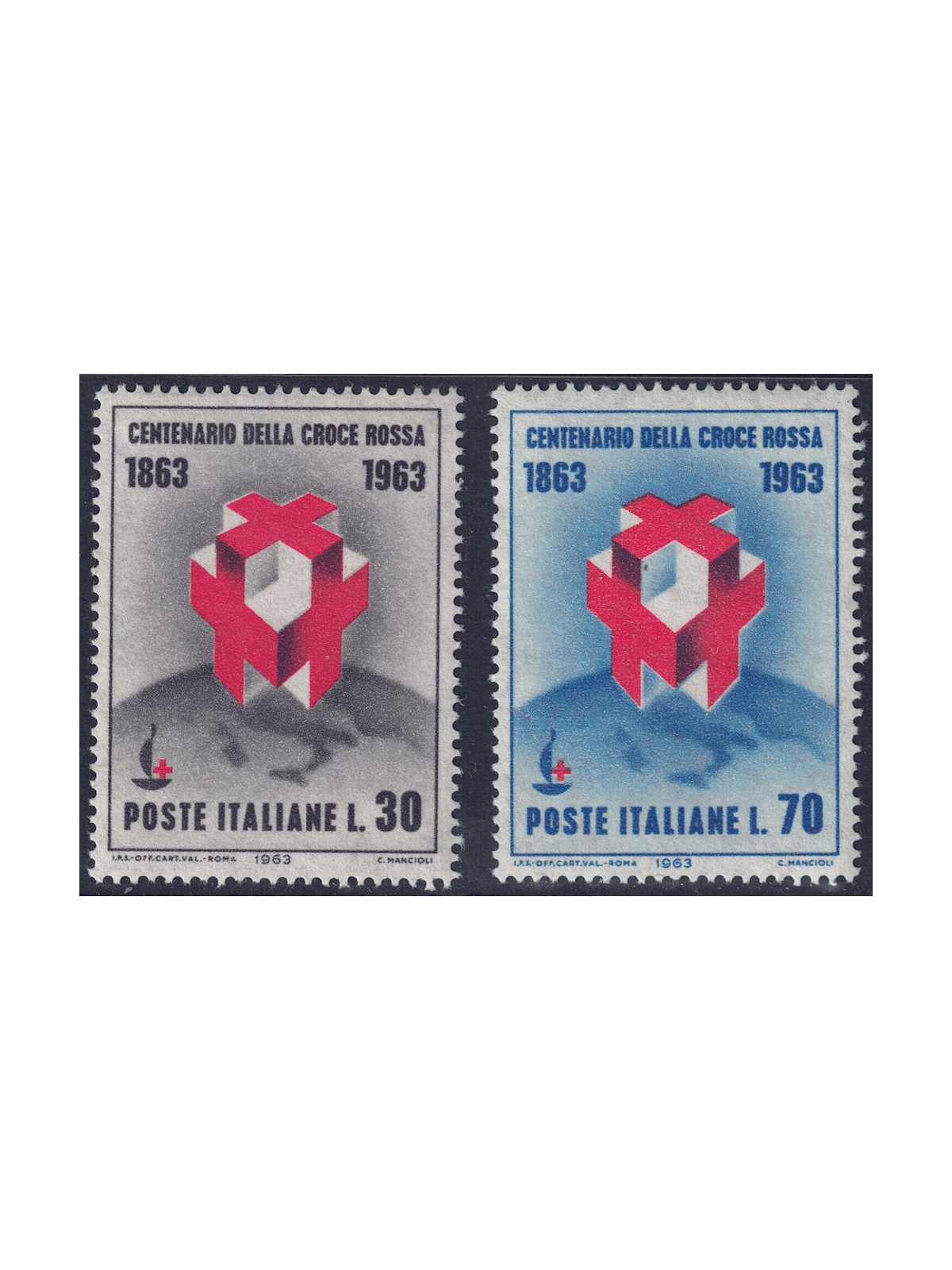 ITALY 1963 Red Cross 2v MNH**