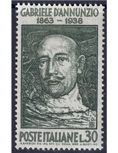 ITALIA 1963 Gabriele d'Annunzio MNH**