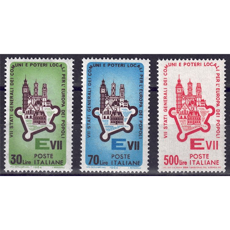 ITALIA 1964 Assemblea Comuni d'Europa 3v MNH**