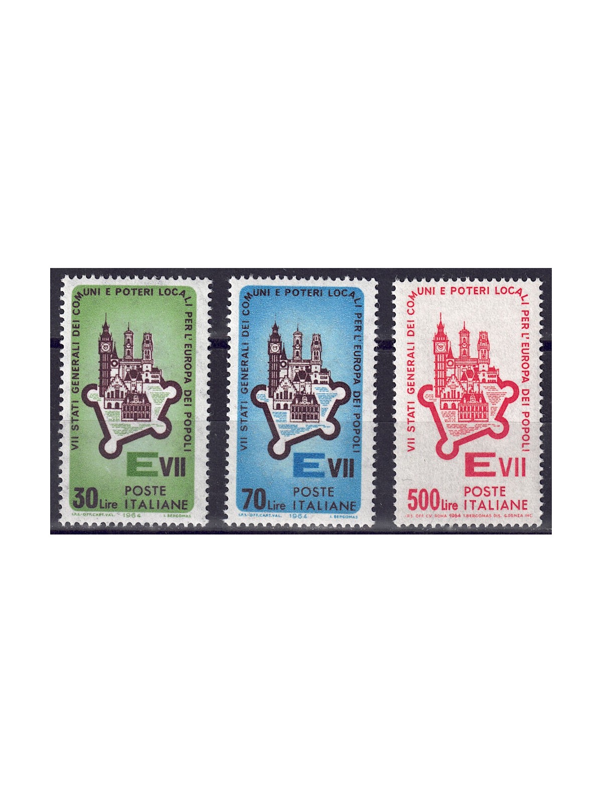 ITALY 1964 Assembly of European Municipalities 3v MNH**