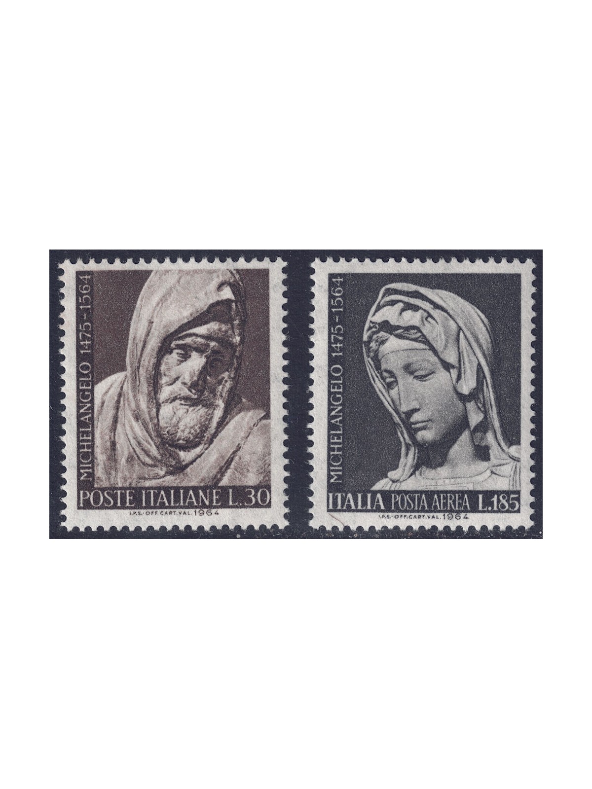 ITALY 1964 Michelangelo Buonarroti 2v MNH**