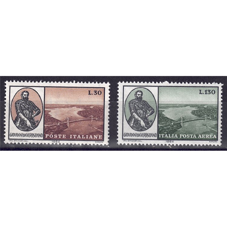 ITALY 1964 Giovanni da Verrazzano Bridge 2v MNH**