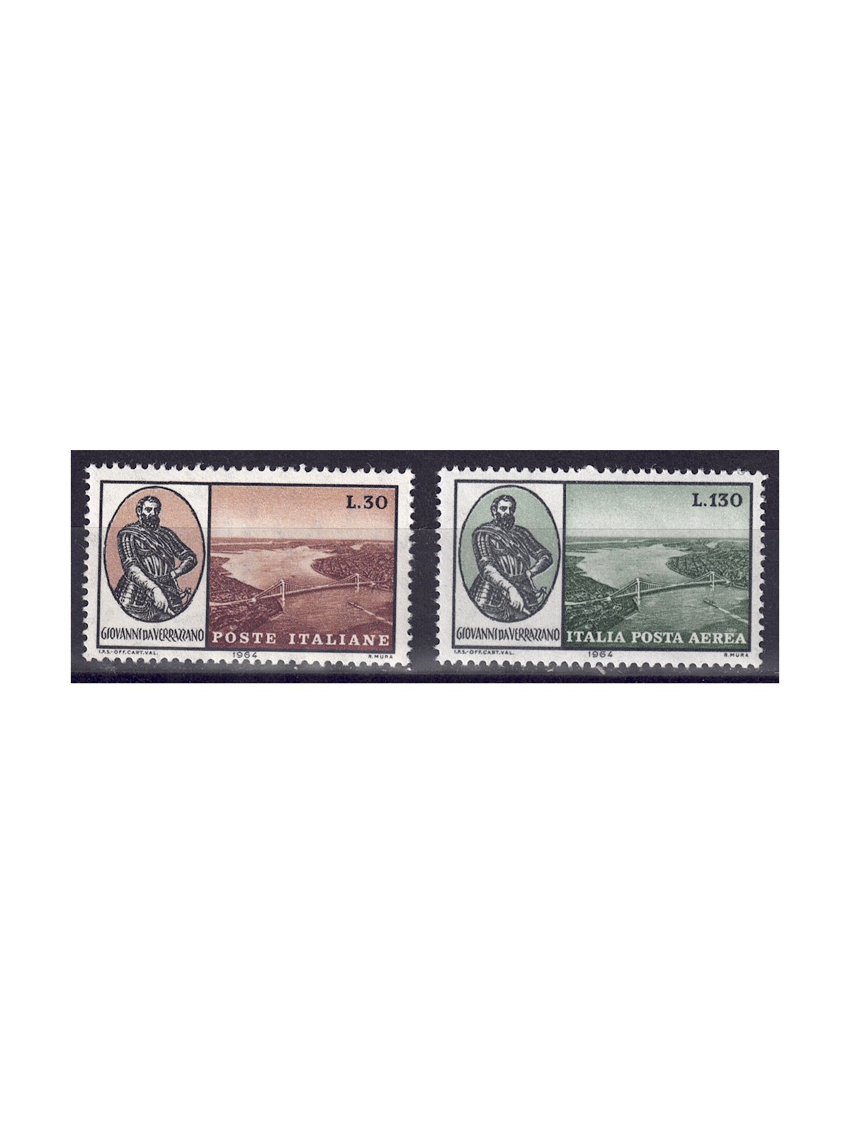 ITALIA 1964 Ponte Giovanni da Verrazzano 2v MNH**