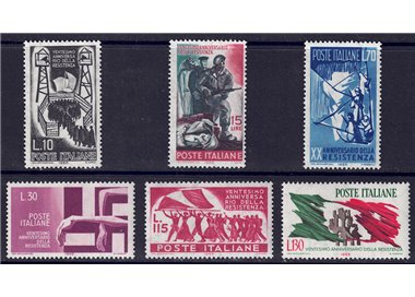 ITALIA 1965 Anniversario della Resistenza 6v MNH**
