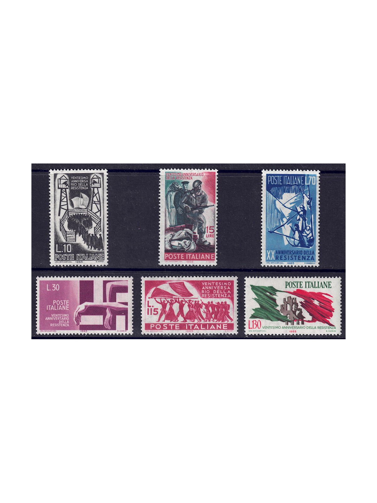 ITALIA 1965 Anniversario della Resistenza 6v MNH**