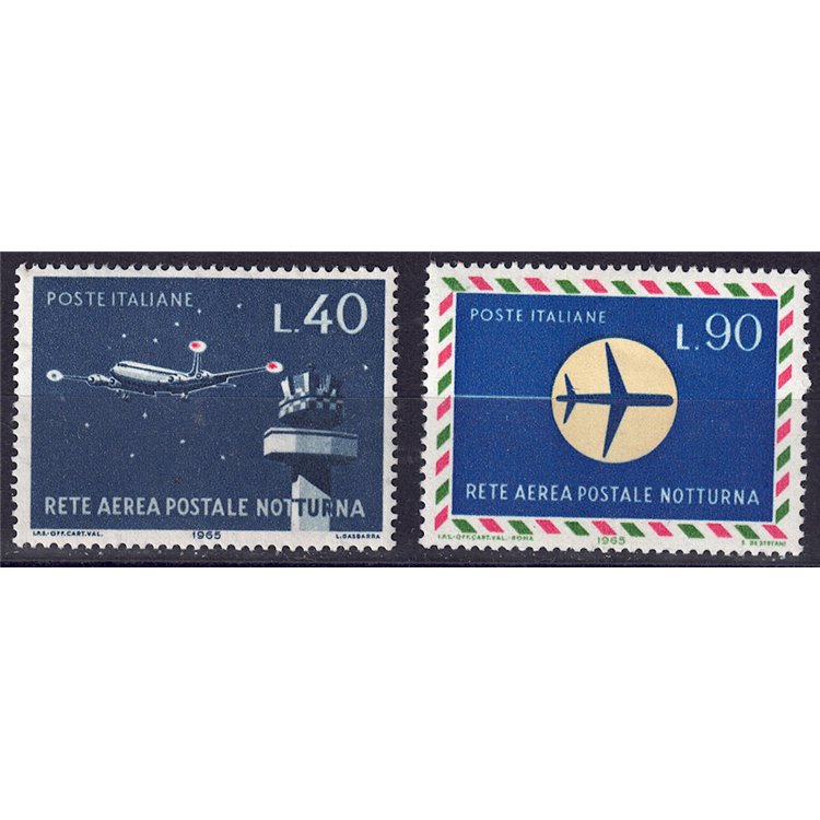 ITALIA 1965 Rete aerea postale notturna 2v MNH**
