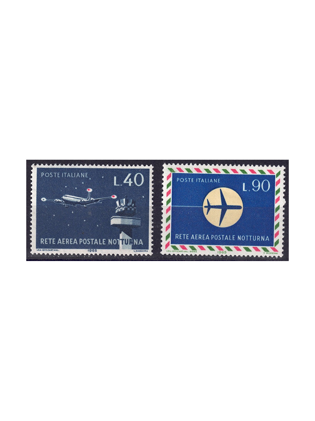 ITALIA 1965 Rete aerea postale notturna 2v MNH**