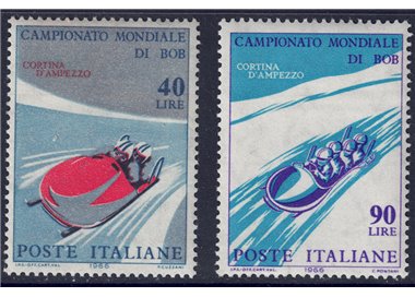 ITALIA 1966 Campionati mondiali di bob 2v MNH**