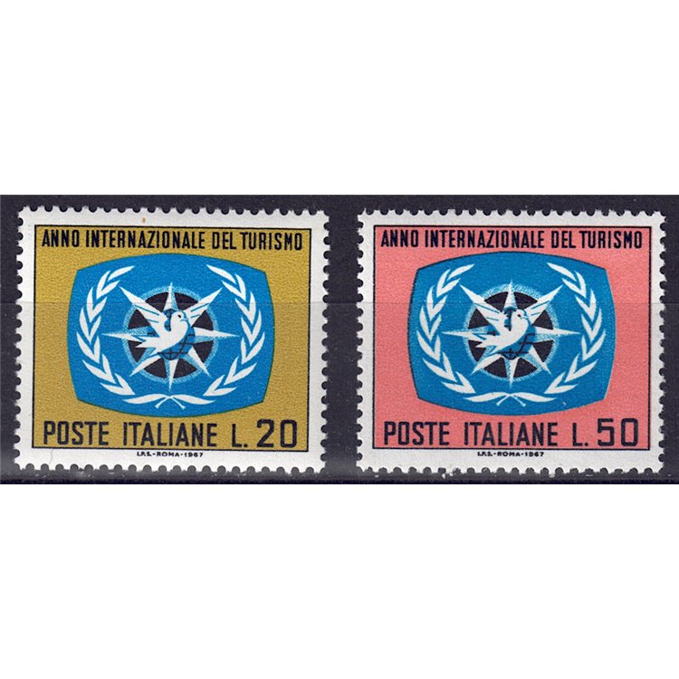 ITALIA 1967 Anno internazionale del turismo 2v MNH**