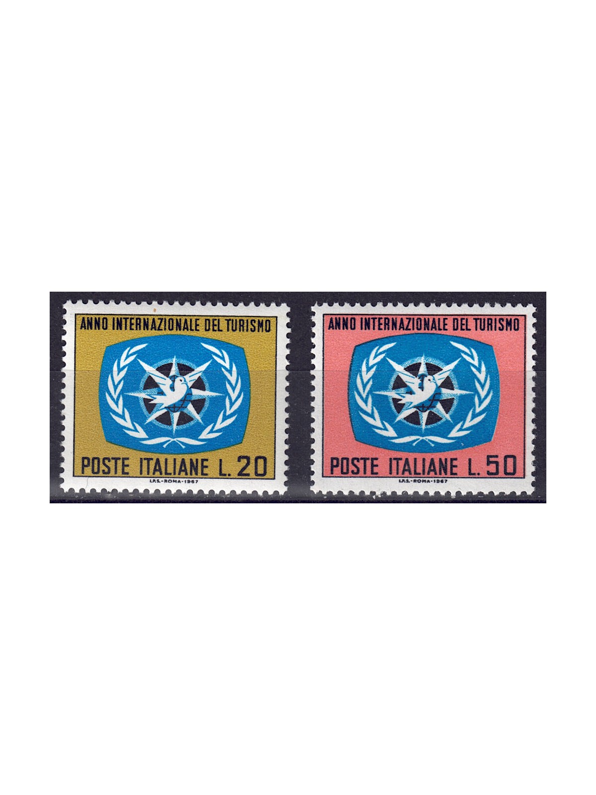 ITALIA 1967 Anno internazionale del turismo 2v MNH**