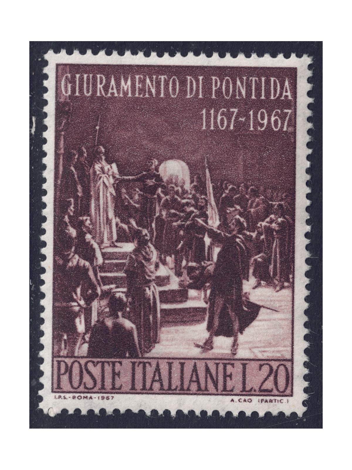 ITALIA 1967 Giuramento di Pontida MNH**