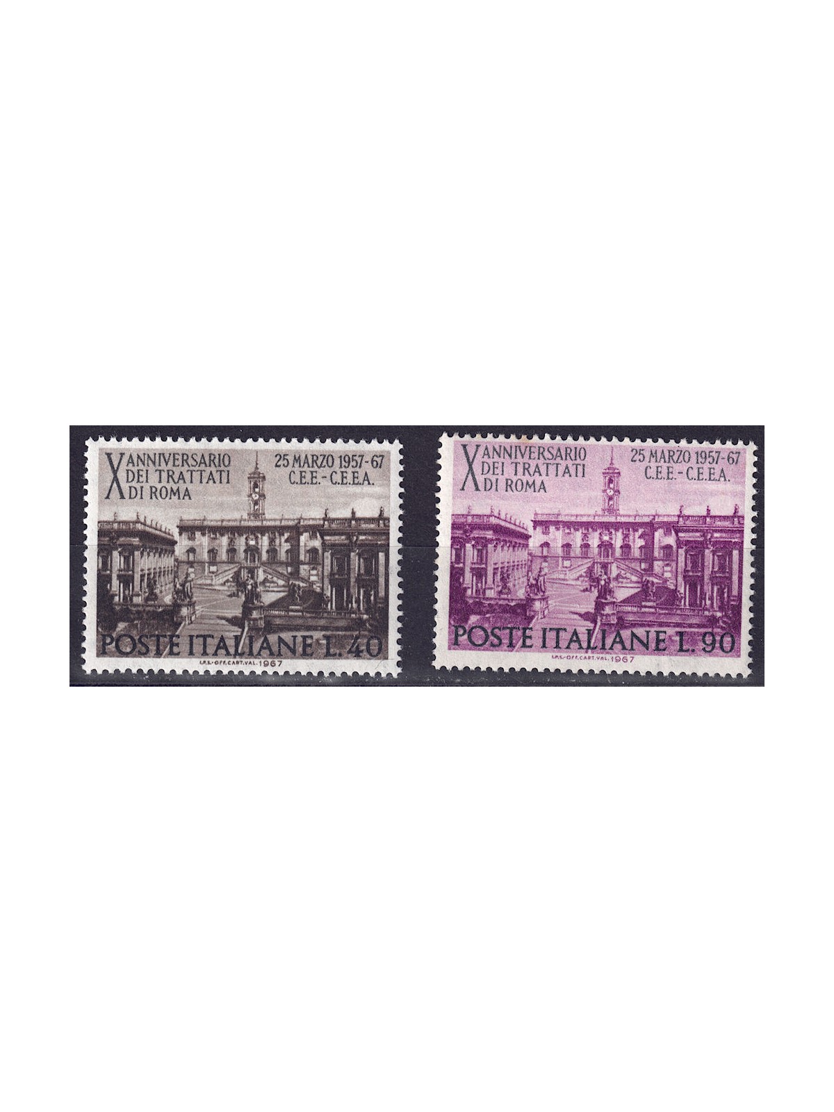 ITALIA 1967 Trattati di Roma 2v MNH**