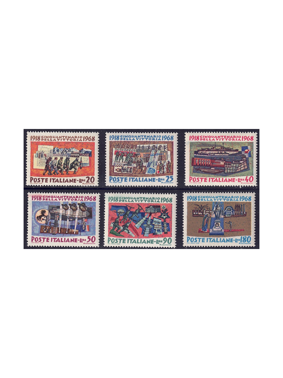 ITALY 1968 Anniversary of Victory 6v MNH**