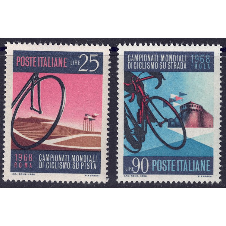 ITALIA 1968 Campionati mondiali di ciclismo 2v MNH**