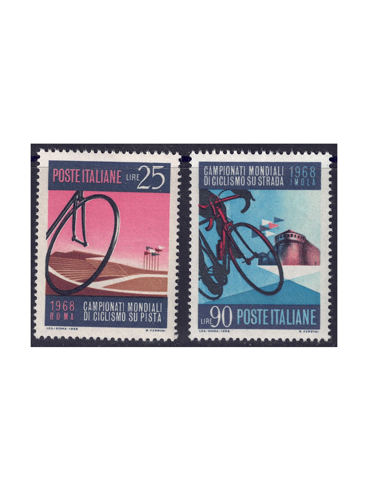 ITALIA 1968 Campionati mondiali di ciclismo 2v MNH**