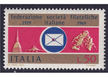ITALY 1969 Federation of Philatelic Societies MNH**