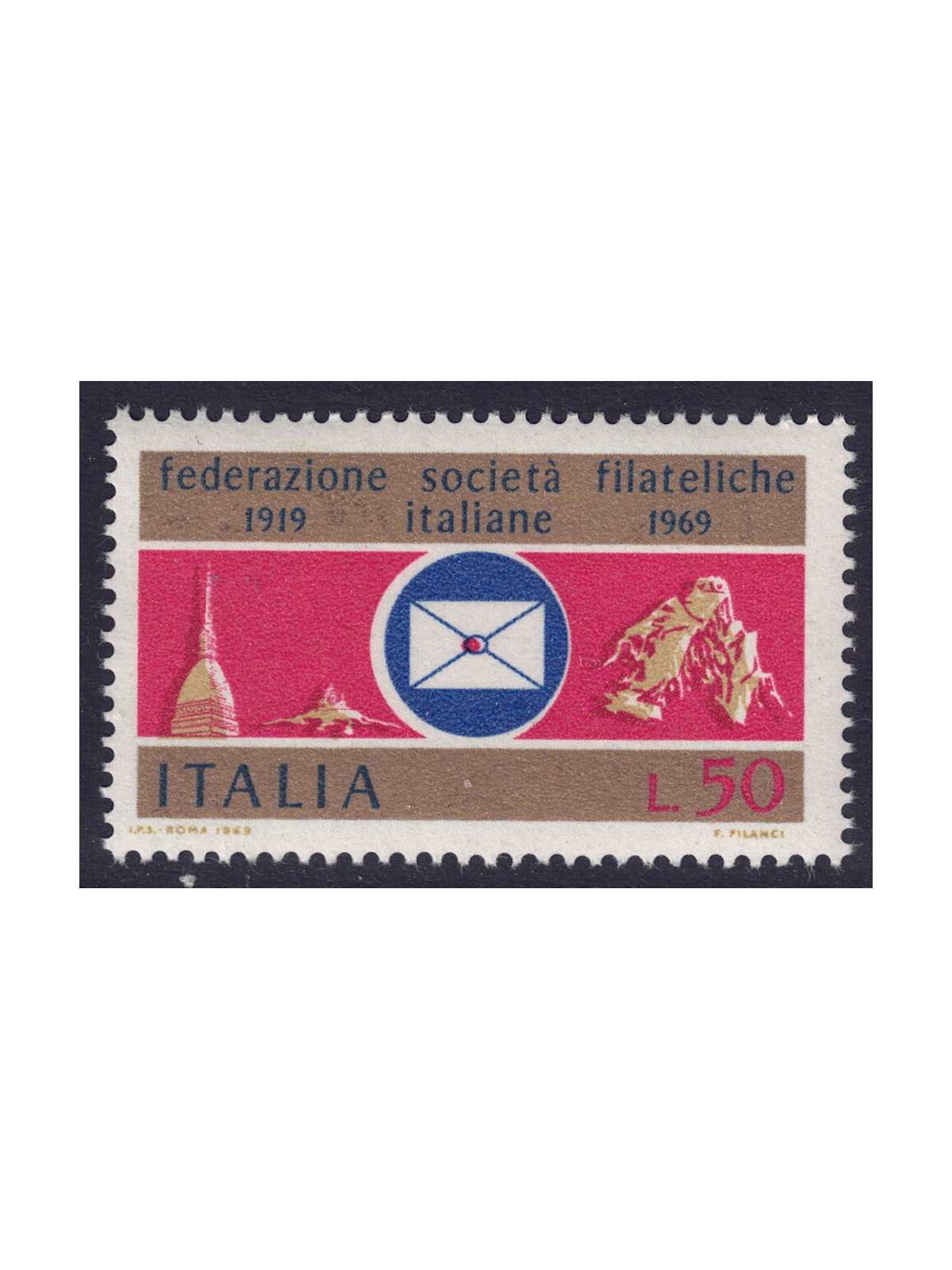ITALY 1969 Federation of Philatelic Societies MNH**