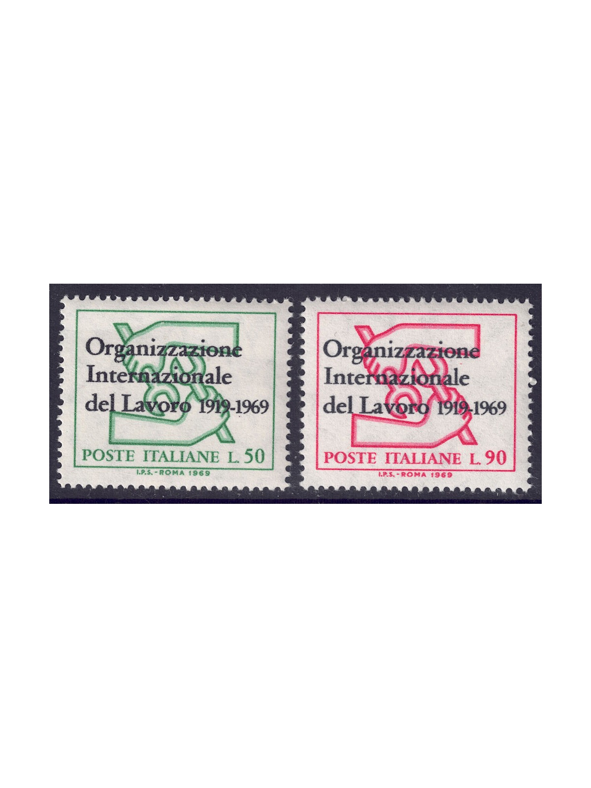 ITALIA 1969 Organizzazione internazionale del lavoro 2v MNH**