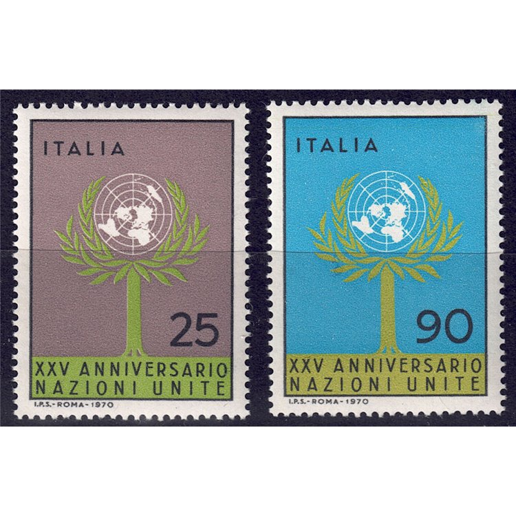 ITALY 1970 Anniversary of the UN 2v MNH**