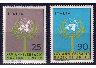 ITALIA 1970 Anniversario dell'ONU 2v MNH**