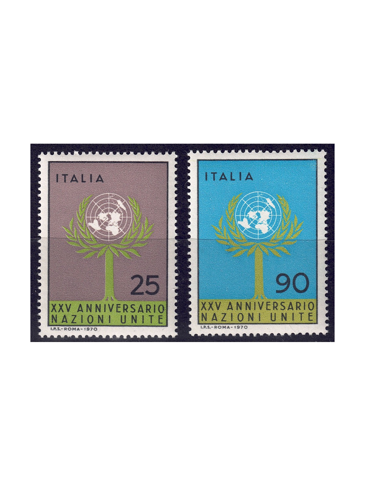 ITALIA 1970 Anniversario dell'ONU 2v MNH**