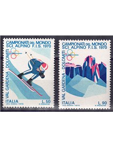 ITALIA 1970 Campionati mondiali di sci alpino 2v MNH**