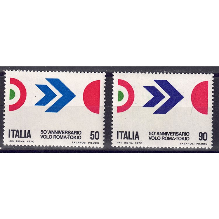 ITALIA 1970 Volo Roma-Tokio 2v MNH**