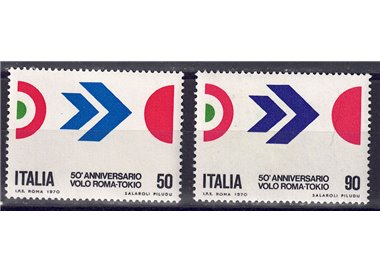 ITALY 1970 Rome-Tokyo flight 2v MNH**
