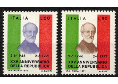 ITALY 1971 Anniversary of the Republic 2v MNH**
