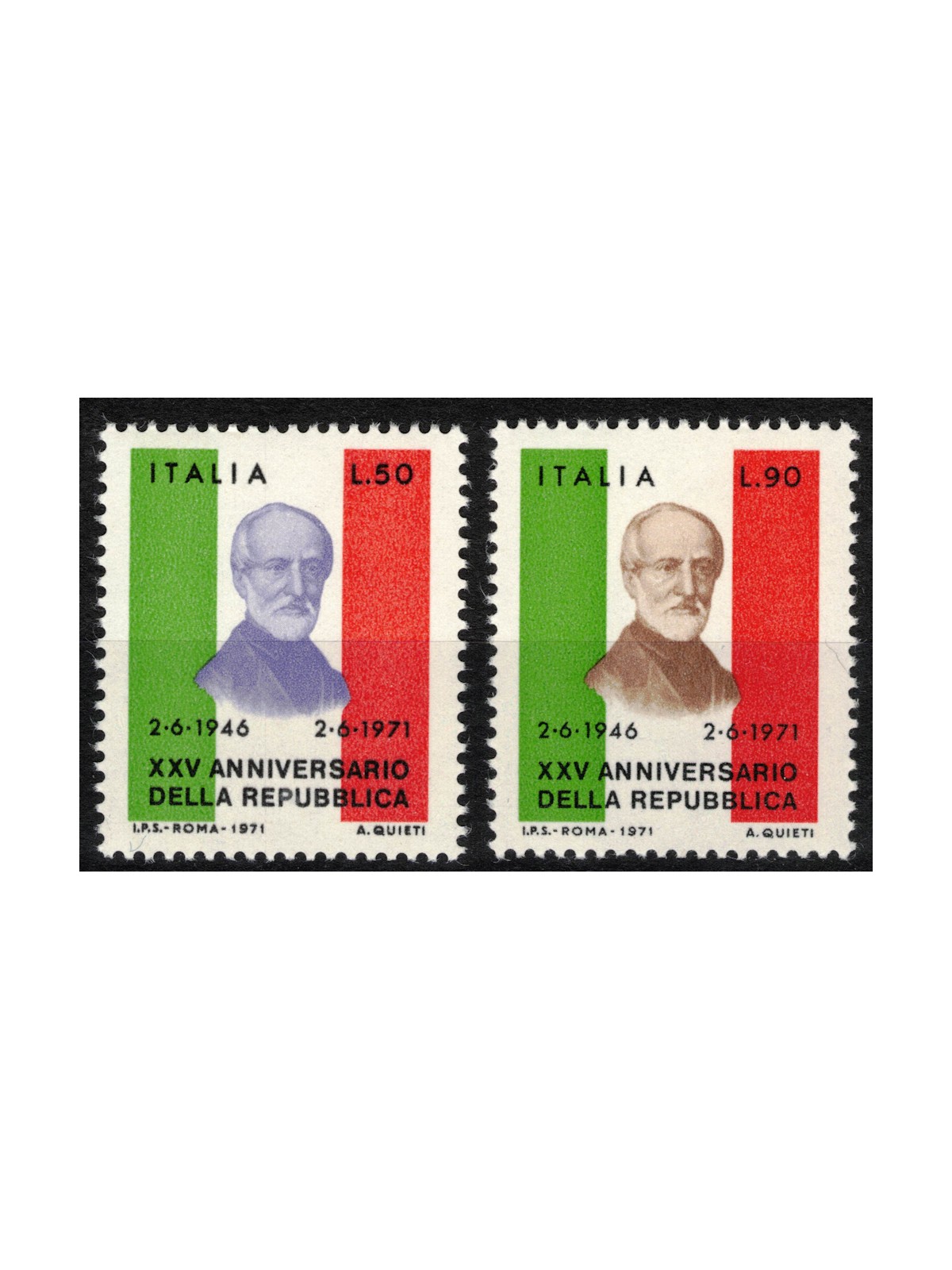 ITALY 1971 Anniversary of the Republic 2v MNH**