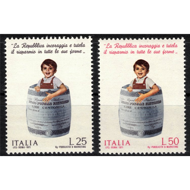 ITALY 1971 Postal Savings 2v MNH**