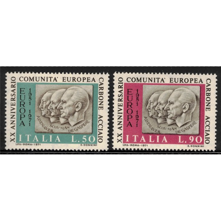ITALIA 1971 Ventennale della CECA 2v MNH**