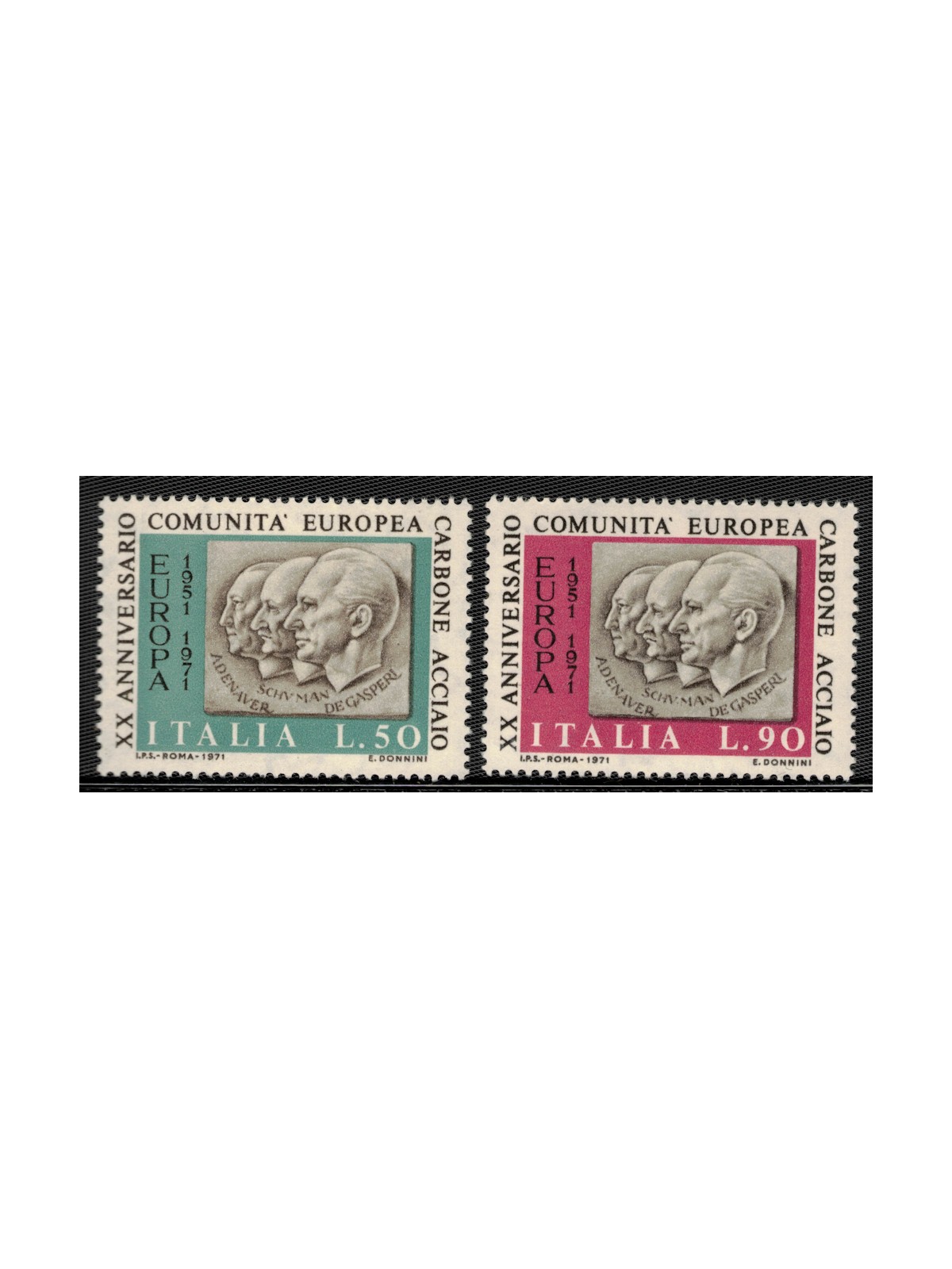 ITALY 1971 Twentieth anniversary of the ECSC 2v MNH**