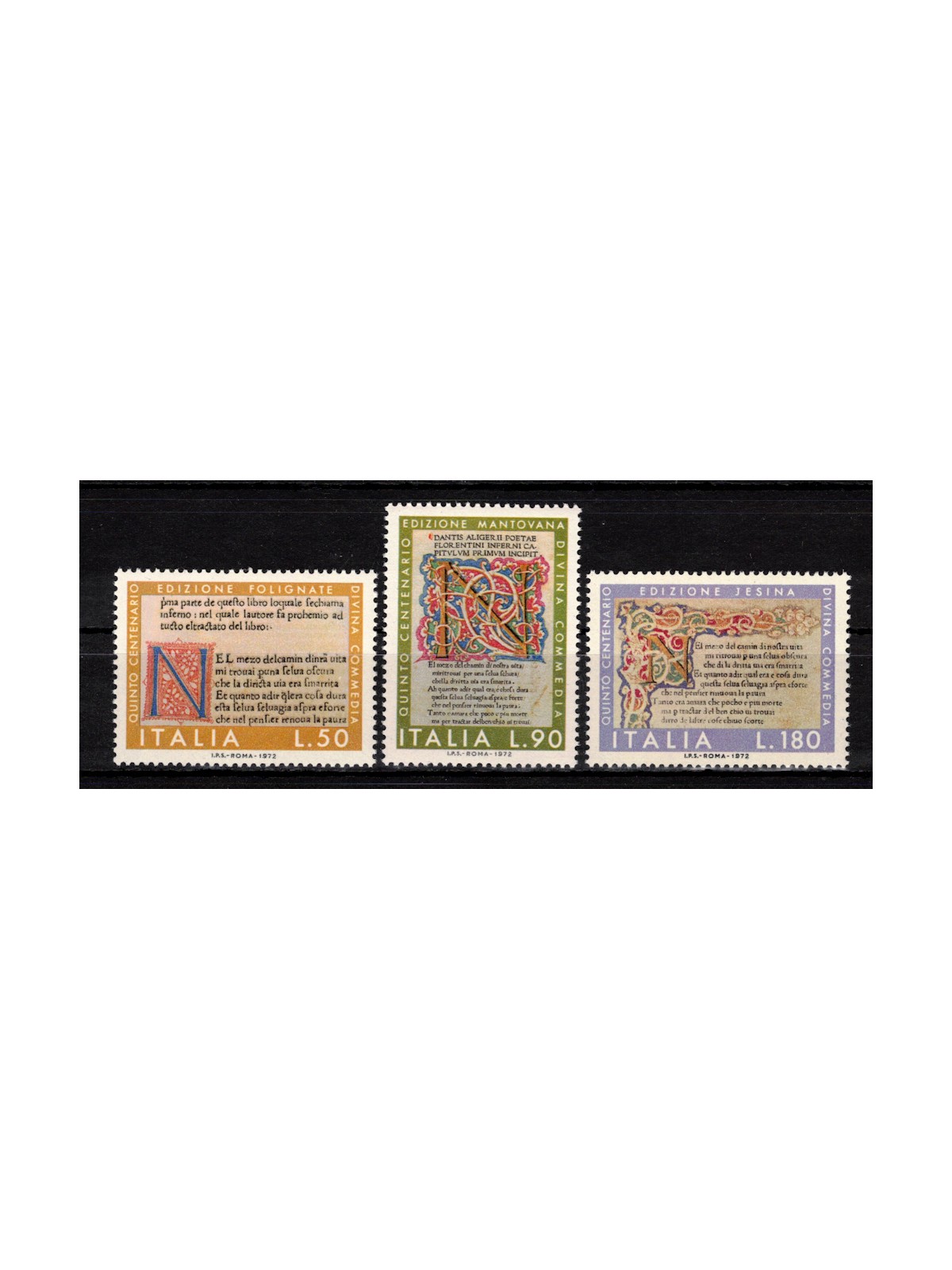ITALY 1972 Divine Comedy 3v MNH**