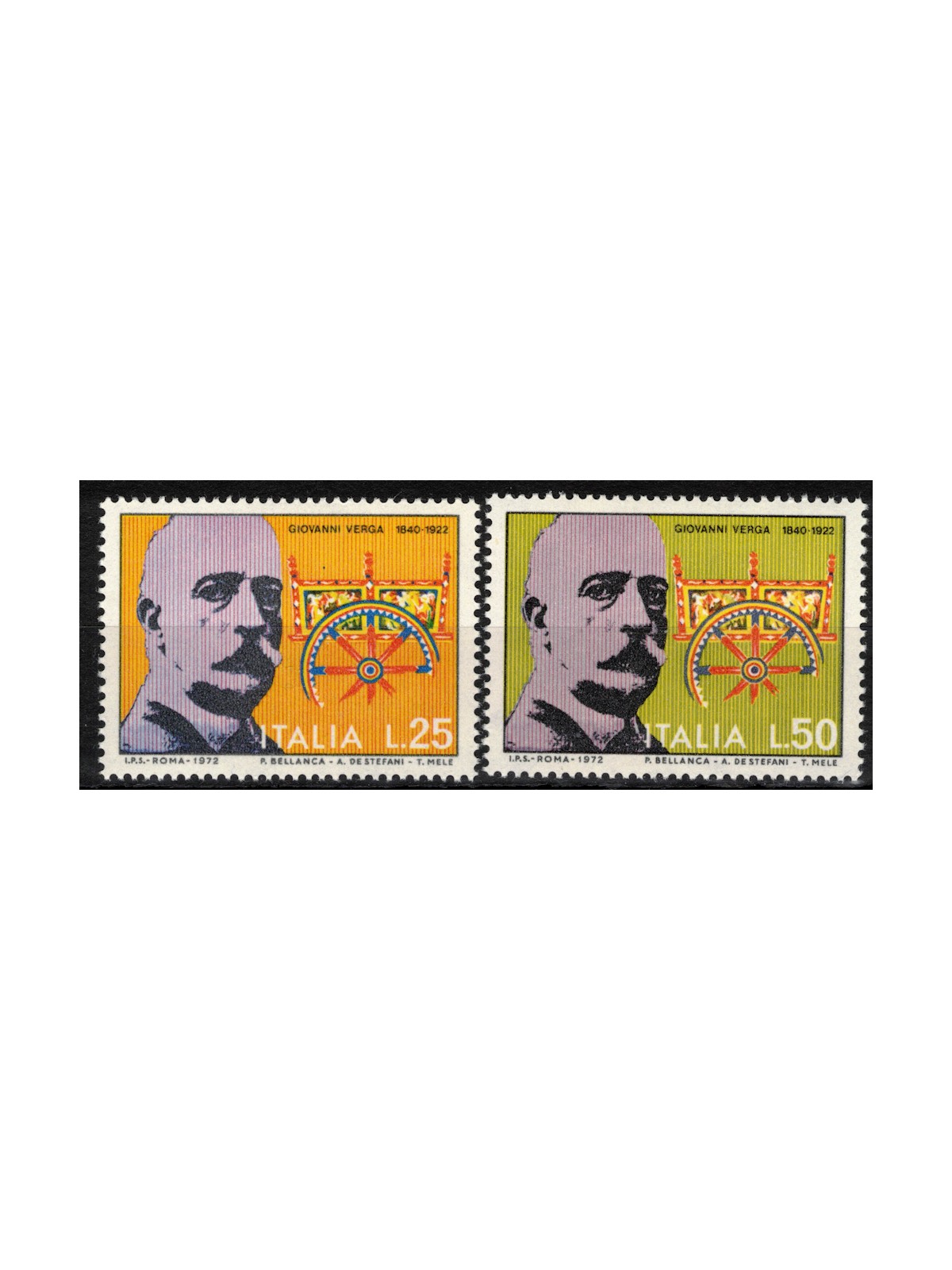 ITALY 1972 Giovanni Verga 2v MNH**