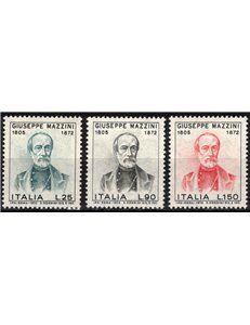 ITALIA 1972 Giuseppe Mazzini 3v MNH**