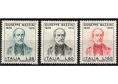 ITALIA 1972 Giuseppe Mazzini 3v MNH**